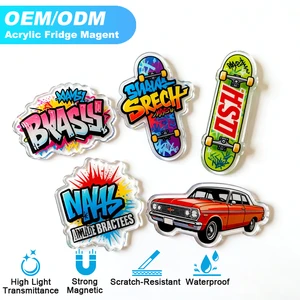 Personalized DIY Acrylic Fridge Magnets Sets Customizable Shapes 3D Design Crystal Clear Waterproof Acrylic Fridge Magnets