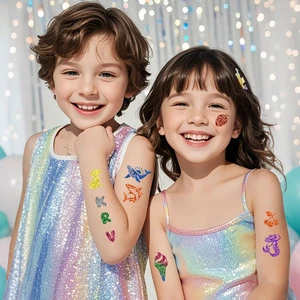 2025 New DIY Glitter Temporary Tattoo Stickers Colorful Creative Face and Body Painted Suit Glitter Powder Tattoo Stickers