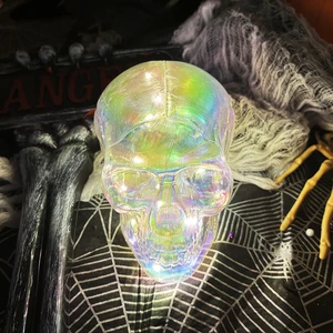 Halloween Bulk Wholesale Scary Plastic Ghost Head Model Light-Up Skull Decoration with String of Lights Holiday Supplies