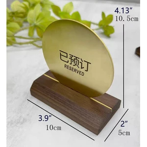 Custom Brass Hotel Stand Table Top Grade Table Card QR Code Card INS Display Card Code Menu for Payment Reserved Sign