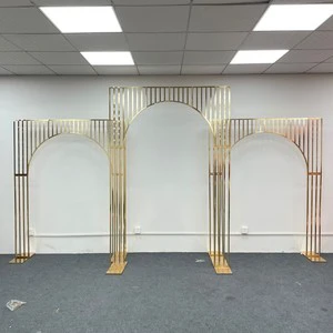 Gold Metal Background Frame Wedding Screen Background Decoration Flower Balloon Frame Ceremony Arch Wedding Backdrop Stand