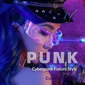 Cyberpunk Tech LED Light-Up Acrylic Fashion Glasses-New Arrivals for Easter Halloween Music Festival Bar Disco & Party
