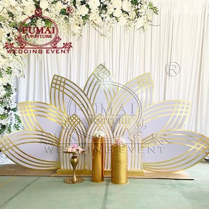 Newly Hot Selling Combination Decoration Stage flower gold lotus backdrop For wedding events