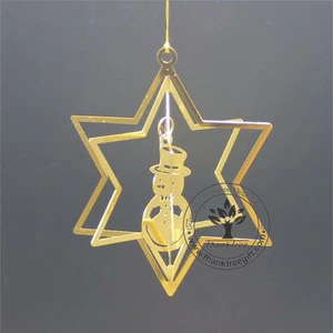 Metal Craft 3d Metal Christmas Ornament with Snowman Hanging