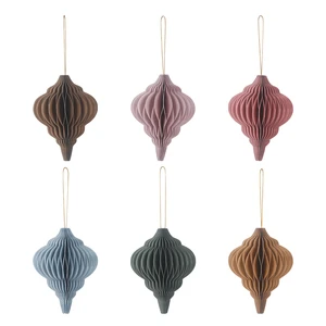 Morandi Paper Christmas Tree Ornaments with Magnet for Christmas Festival Home Decorations Xmas Supplies