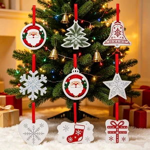 Custom Printed Glossy White Christmas Ornaments Custom Shape Artwork for Winter Holiday Home Decor Souvenir Ornaments