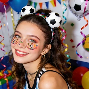 Game Day Temporary Tattoos Football Fan Face Paint Stickers with Cheer Designs for Party Match Celebration Photo Booth Prop