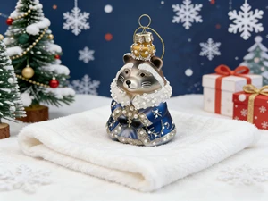 Glass Christmas Ornament Small Animals Creative Holiday Decorations Painted Glass Tree Hanging Ornaments Gifts Decorations