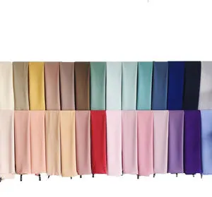 Popular Bubble Heavy Chiffon Woman Hijab For Daily Wear Solid Color 70*175cm Ladies Muslim Woman Shawl Scarf 80 Colors