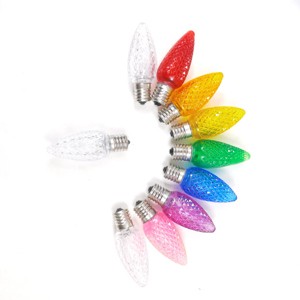 Faceted C9 Colorful LED Christmas Lights Outdoor Weatherproof Holiday String Lighting for Home Balcony Festival