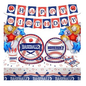 Baseball Theme Disposable Sport Paper Plates Tableware Set Birthday Party Table Decorations Paper Plate Cup