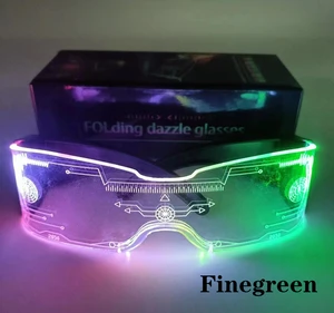 New Arrival Cool Design LED Party Glasses Transparent PVC Frames Changing Colors Fun Comic Party Supplies