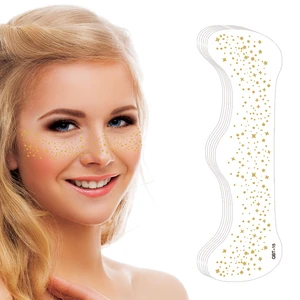 Hot Sparkle WX QB Makeup Patches Gold Freckle Tattoo Sticker Temporary Body Art Design for Holiday Parties & Paper Festivals