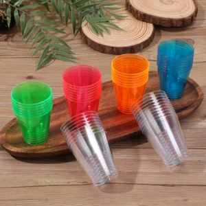 High Quality Disposable Cup /1oz/2oz Custom Logo Shot Glasses Hard Plastic Cup Wedding Ring Shots Plastic Glass