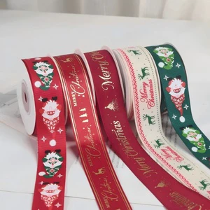 Christmas Ribbon Gift Ribbon, Satin & Grosgrain Ribbon for DIY Gift Wrapping, Bouquet, Cake Decoration & Handmade Crafts