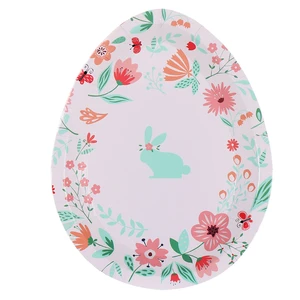 9inch Die Cut Paper Plates Egg Rabbit Candy Shape Decorative Tableware for Easter Holiday Spring Birthday Party Supplies Easter