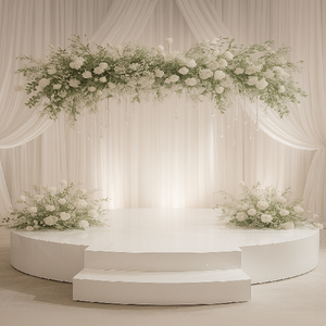 Modern Acrylic White Round Stage Wedding Stage for Wedding Decor