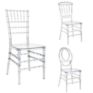 Wholesale Rental Clear Acrylic Chiavari Chair Crystal Resin For Hotel Banquet Wedding Events Outdoor Wedding Chairs