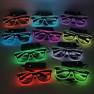 Wired Transparent Plastic LED Light-Up Halloween Glasses Eco Friendly Comfortable Fit Reusable Party Manufacturer's Direct Sales