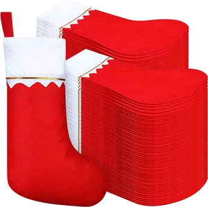 Red Felt Christmas Stockings Party Favors Xmas Stockings Decoration Christmas Santa Stockings