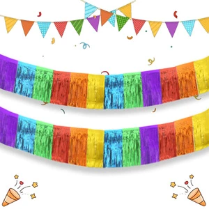 Colorful PET Rain Silk Banner Flag Festival Party Decoration Hanging Streamer PET Hanging Decoration