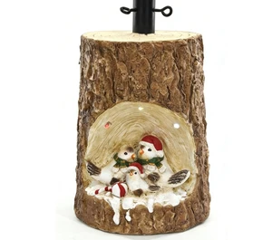 Owl Family Christmas Tree Stand Sturdy Decorative Base Ideal for Creating a Magical Cozy Winter Wonderland in Your Living Space