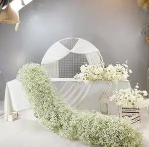 New Design Wedding Flower Arrangement Table Centerpiece Garland Decor Baby Breath Floral Aisle Row Flower Runners