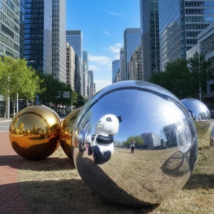 Customized Large PVC Silver Mirror Party Balloon Holiday Advertising Inflatable Mirror Balls Quality Decoration Supplies