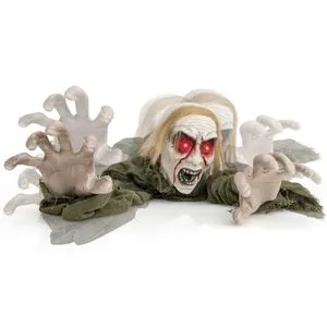 Halloween Zombie Decorations with Sparkling Eyes and Spooky Sounds Festive Ornament for Halloween Decorations