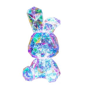 LED Crystal Bunny Lovely Party Christmas Wedding Home Lighting Decoration Novelty Gifts