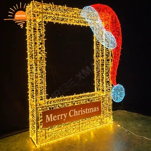 Holiday Photo frame with xmas hat Light Displays led motif light Party Event Ornament New IP65 Commercial Christmas Decorations
