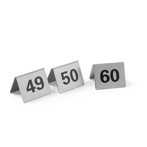 HENDI Table Number Plates Set 49-60 50x35x(H)40mm Place Cards & Table Numbers