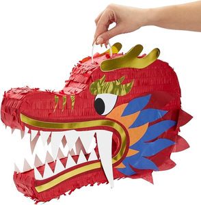 Red Dragon Pinata Chinese Tradition Dragon Head Birthday Party Supplies 2024 Chinese New Year Decorations
