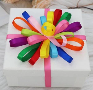 Custom Foam Core Single Double Face Satin Ribbon Multiple Sizes for Christmas Birthday Wedding Scene Flower Cake Gift Decoration