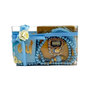 2025 Blue Zikrmatic Tasbeeh Mini Quran Gift Set Hot Selling Islamic Wedding Eid Party Favors with Digital Tasbeeha Counter