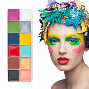 12 Color Clown Halloween Face Body Paint Paints Makeup Art Party Non Toxic Face Painting