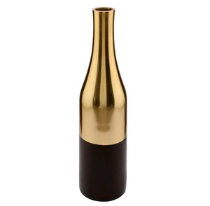 Modern Aluminium Centerpieces for Tables Gold and Black Flower Vase for Wedding Party Home Decor