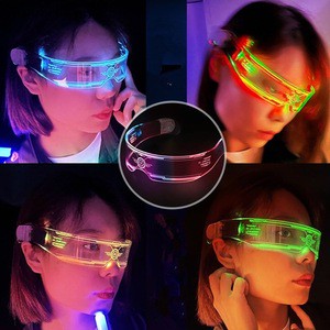 2025 Fashion Cyberpunk Luminous Led Glasses Creative Party Led Light up Glasses for Party Supplies