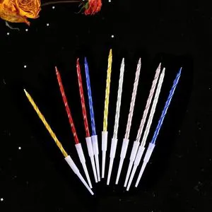 Wholesale New Long Pole Birthday Candles Gold and Silver Plated for Cake Baking Party Decorations Festive for Christmas Easter
