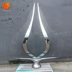 Custom Large Outdoor Stainless Steel Mirror Abstract Sculpture Forged Polished For City Garden Landscape And All Festivals