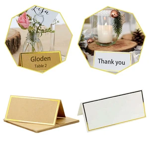 Customizable White Bronzing Name Place Cards Wedding Seating Number Card Table Decoration Christmas Birthday Party Greeting Card
