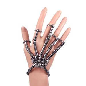 Fashion New Halloween Articulated Fingers Punk Skull Five Fingers Adjustable Halloween Bracelet Jewelry