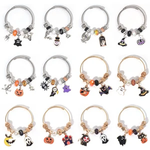 2025 European and American Halloween Personalized Bat Ghost Crystal Witch Bracelet