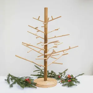 Mini Christmas Tree Standing for Table Home Decoration Supplies Handmade Wholesale Products Items Handwoven Living Room