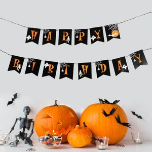 Customizable Halloween Ghost Festival Party Atmosphere Layout Flags Paper Wall Decorations Mall Bar KTV PATY Decoration