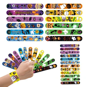 LinXu Cross-border Dongyang Halloween Printed Pop Ring PVC Bracelet Multi-Graphic Design Horror Ghost Children's Jewelry