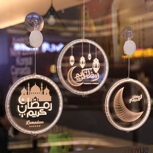 Muslim Islam Ramadan Decoration Acrylic LED Light EID Mubarak LED Light Decoration Ramadan Eid Decorations Supplies Wholesale