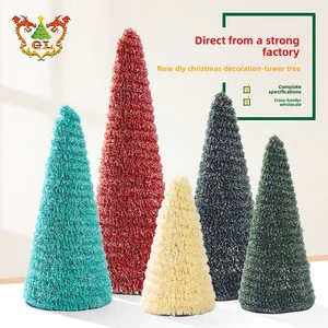 New Wholesale Cedar Christmas Tree Shaped PE Material Artificial Standing Base Customized Color Indoor Use High Quality Durable