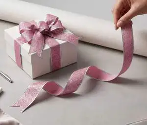 Christmas Bow Decor, Onion Powder Ribbon, 20cm & 15cm, Holiday Gift & Chocolate Wrapping, Home Decoration