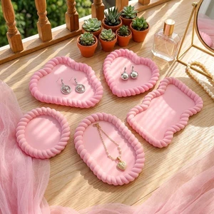 Twisted Coaster Silicone Mold DIY Epoxy Resin Cup Mat Mold Plaster Tray Jewelry Storage Dish Mold For Handmade Crafts Decoration